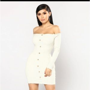 Jacklyn off shoulder mini dress
